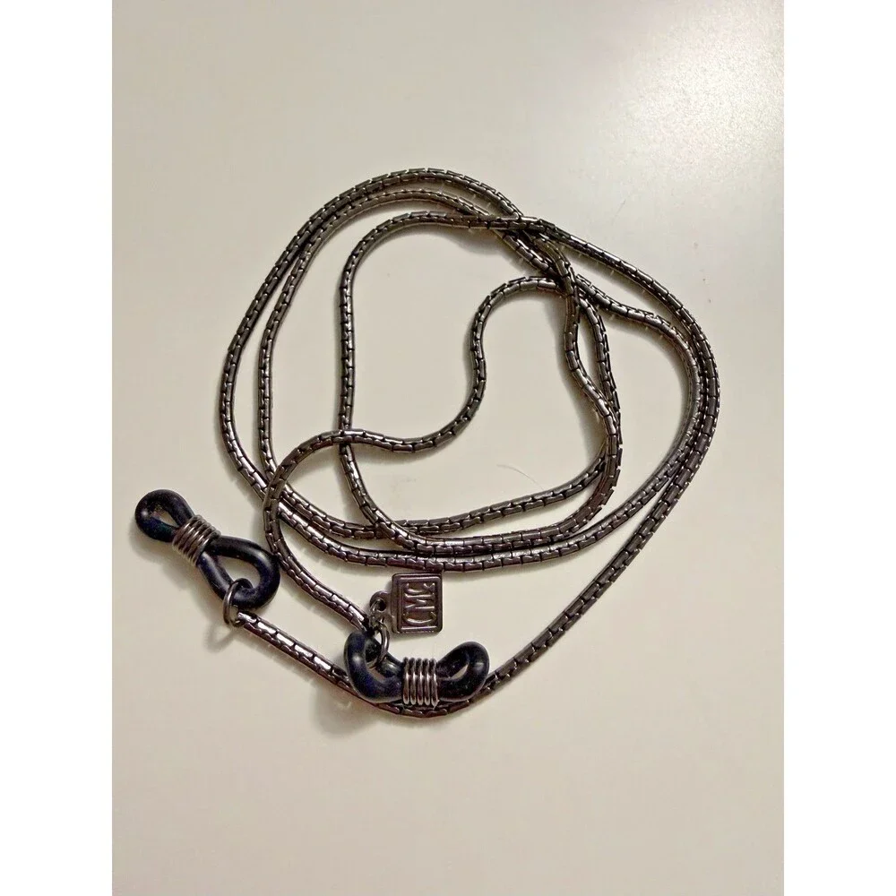 Vintage Eyeglass Chain Liquid Gunmetal Minimalist Sleek Classic CMC